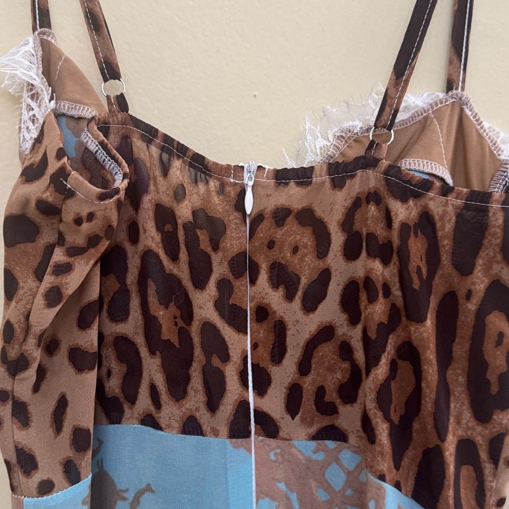 Leopard and Floral Lace Accent Skirt - Picture 12 of 12